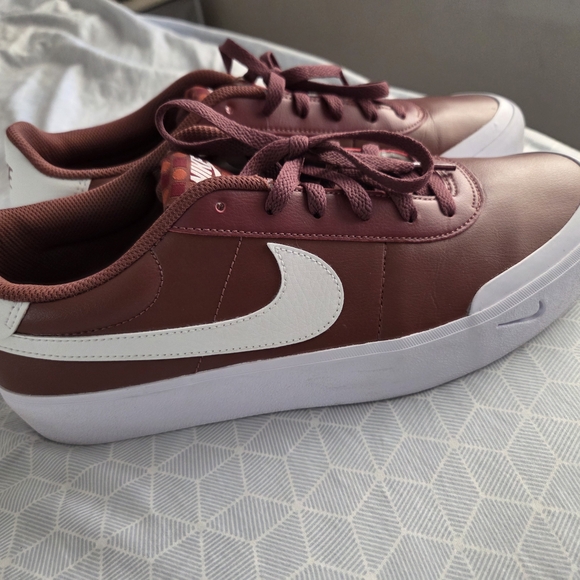 Nike Other - Nike Blazer Leather Maroon and White Sneakers Size 11 Worn Once 🎉 HP 🎉